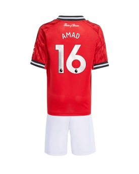 Manchester United Amad Diallo #16 Maglia Gara Casa Repliche 2025-26 Bambino Maniche Corte
